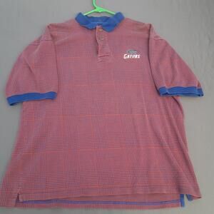 Florida Gators Football Vintage Boa Resort Polo Shirt Mens XL Orange Blue Check